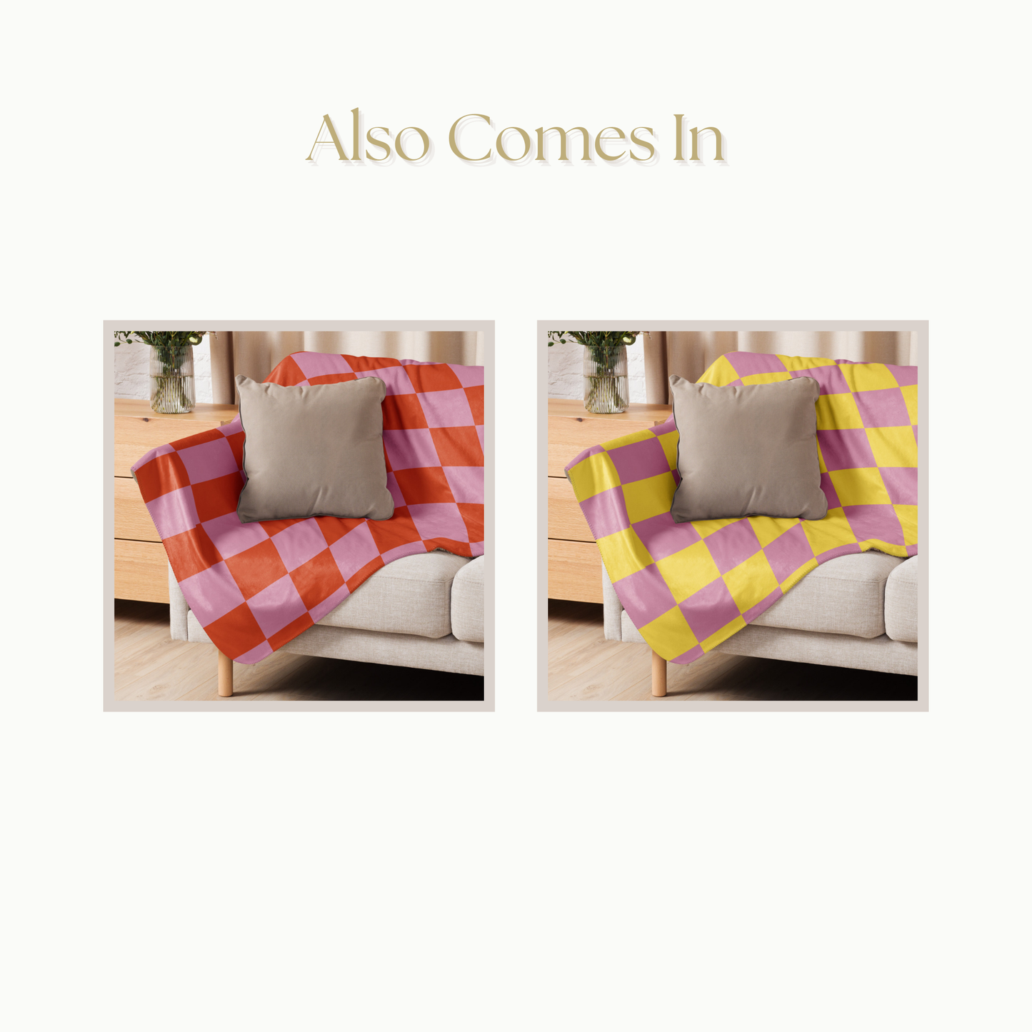 Sherpa Blanket - Red and Pink Check Fleece Blanket