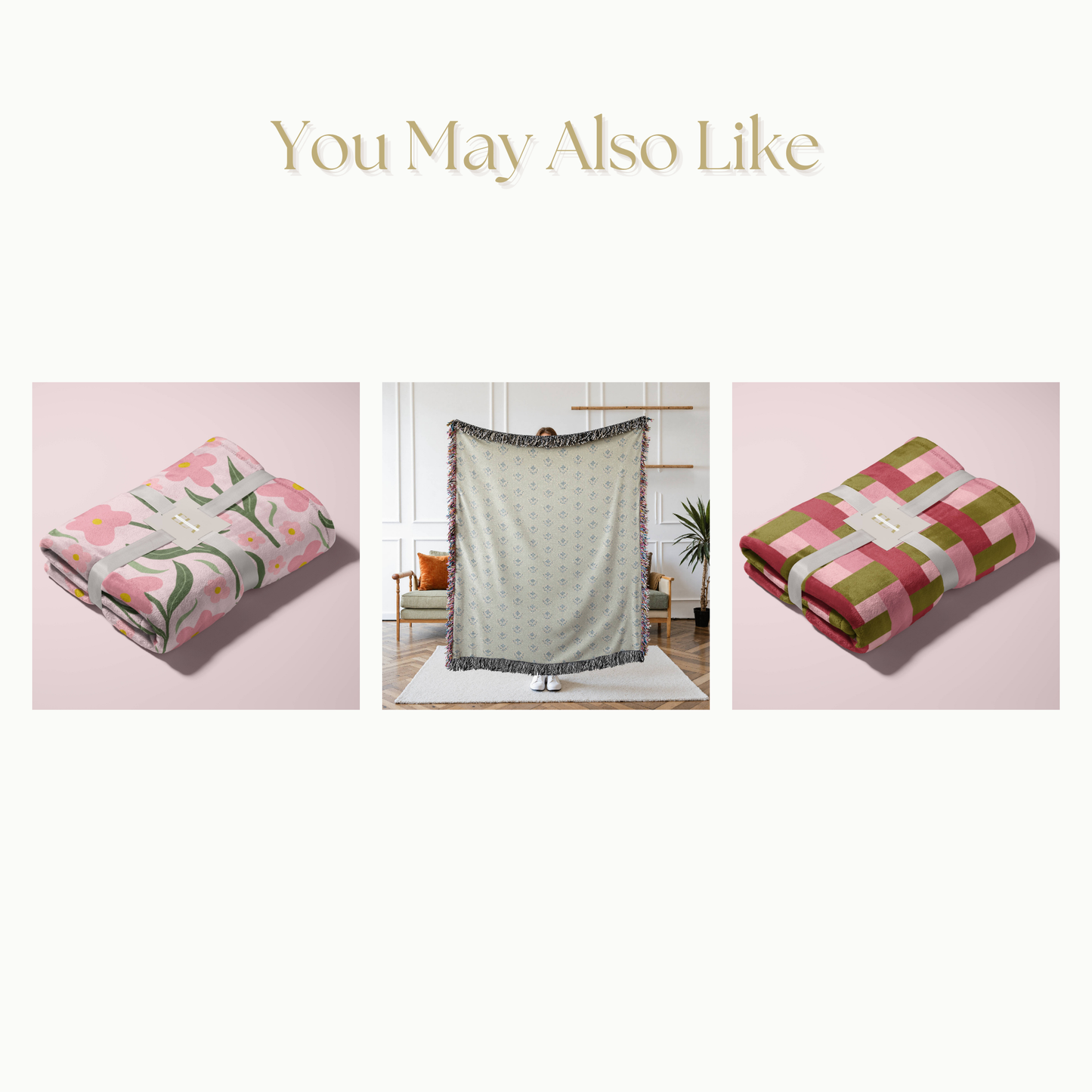 Picnic Blanket Throw - Strawberry Checker Design