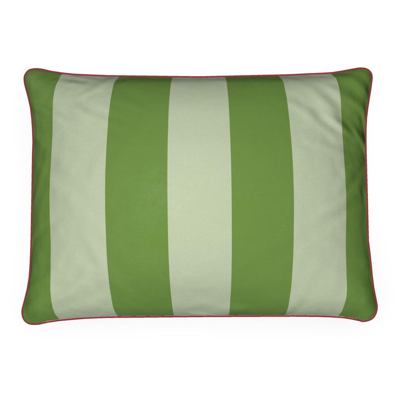 Green velvet stripe cushion |Throw Cushion| 50x35cm