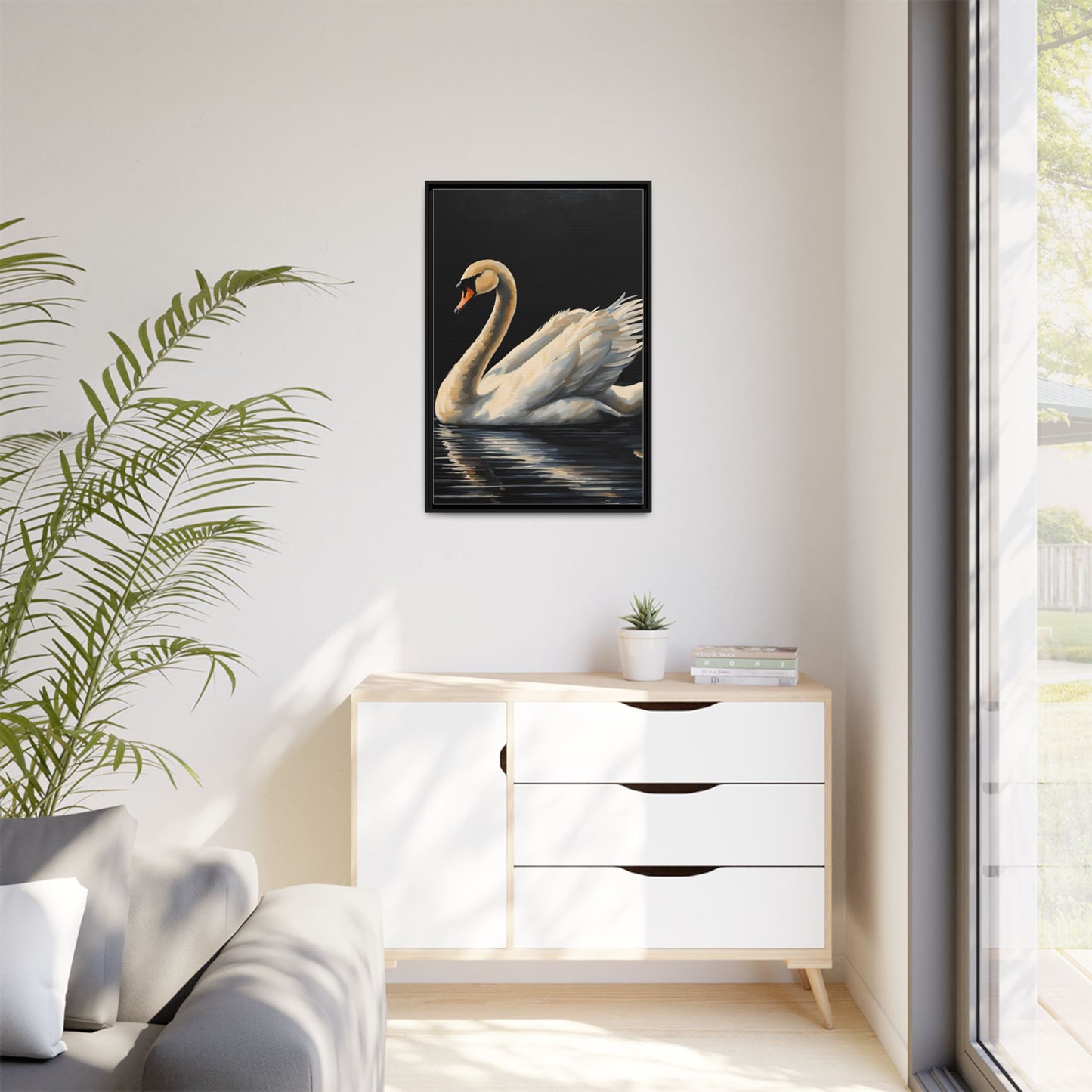 Canvas Print - Swan Vintage Style