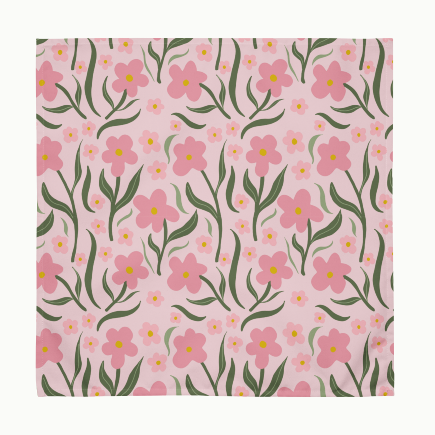 Pink Floral Cloth napkin set, Set of 4