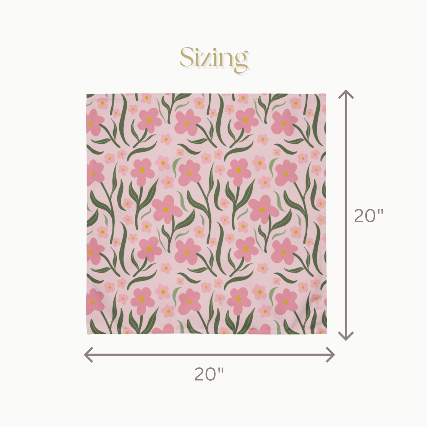 Pink Floral Cloth napkin set, Set of 4