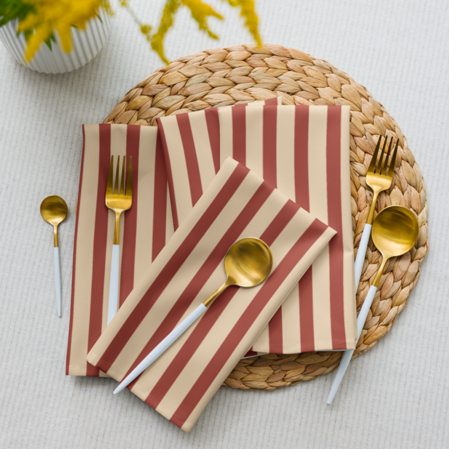 Stripe Cloth napkin set, Set of 4