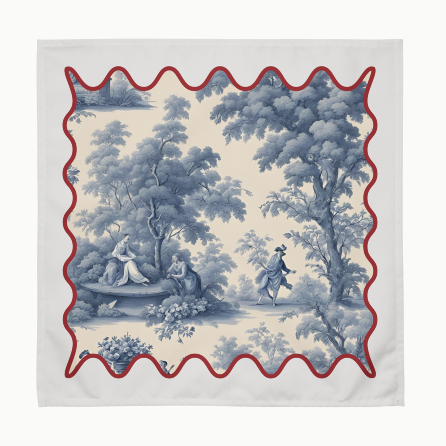 Blue Toile Cloth napkin set, Set of 4