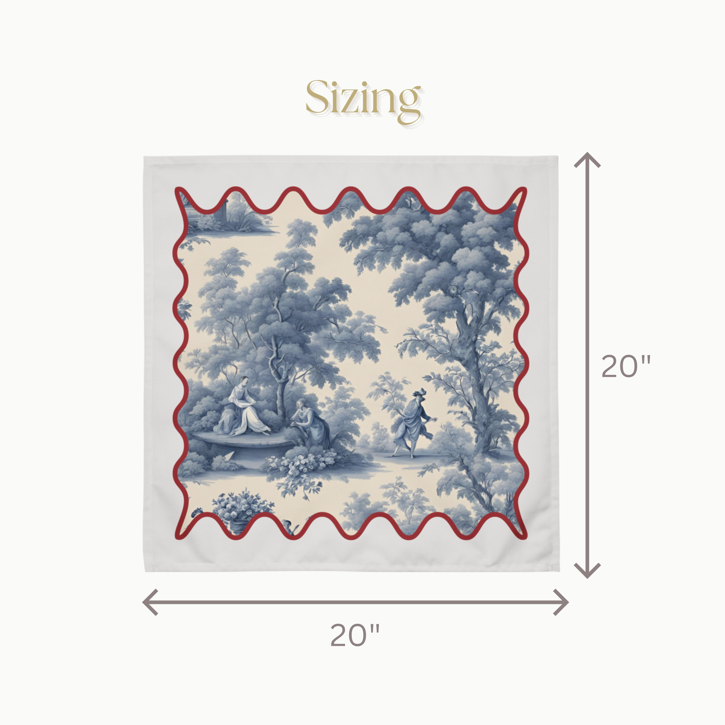 Blue Toile Cloth napkin set, Set of 4
