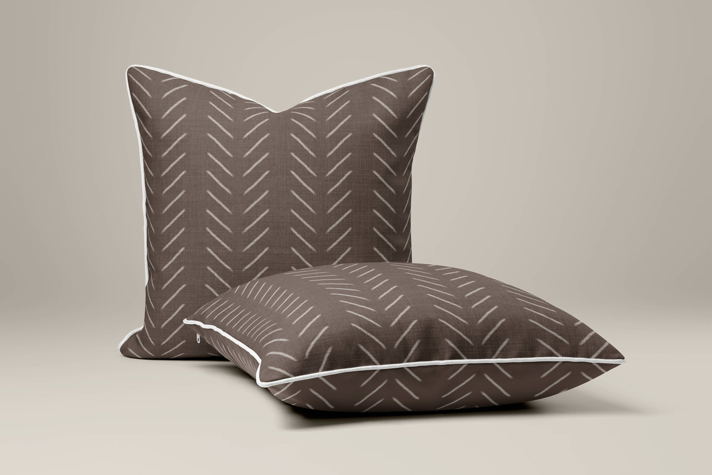 Brown Chevron Cushion Cover 40x40cm | Abstract Brushstroke design