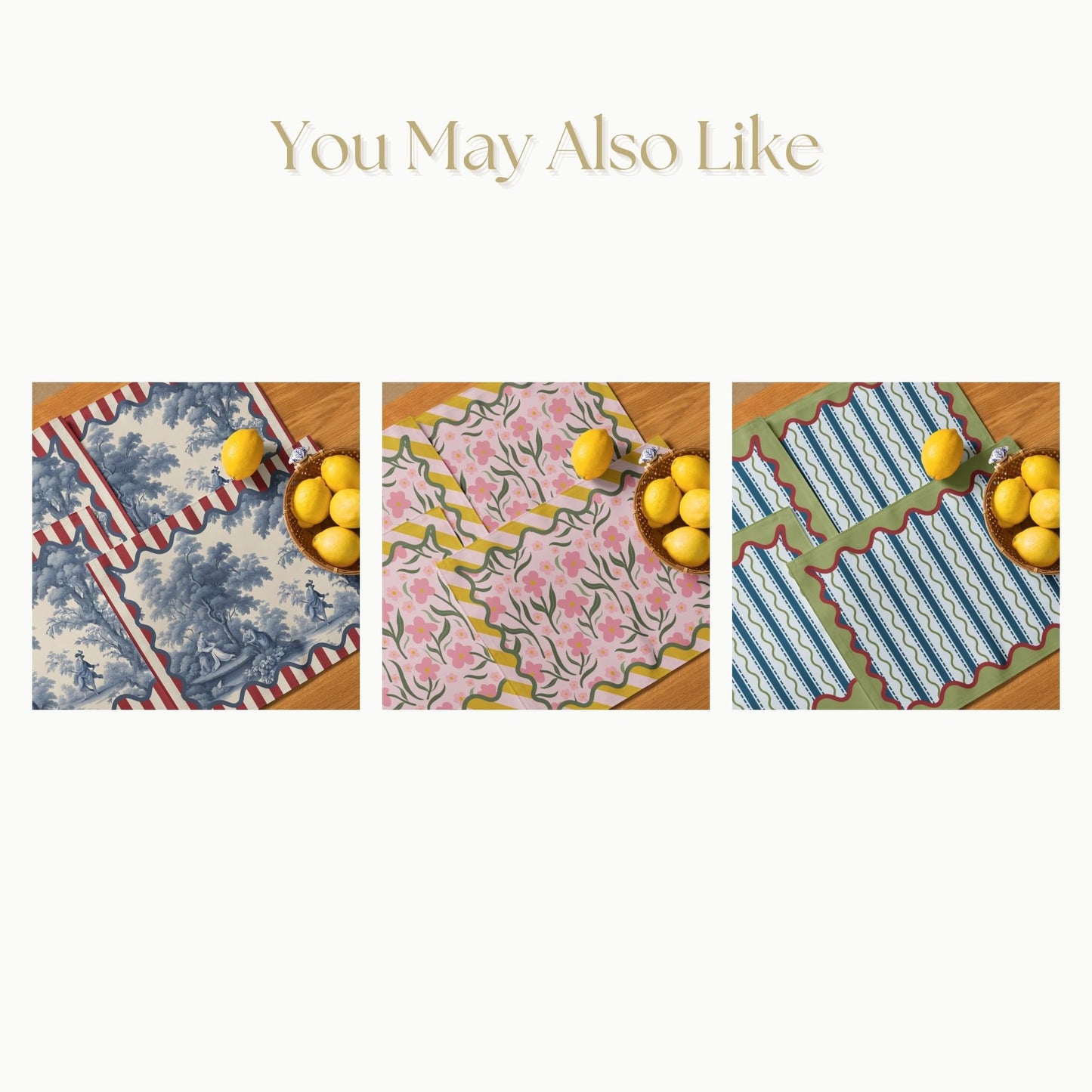 Vintage Rose Floral Placemat Set