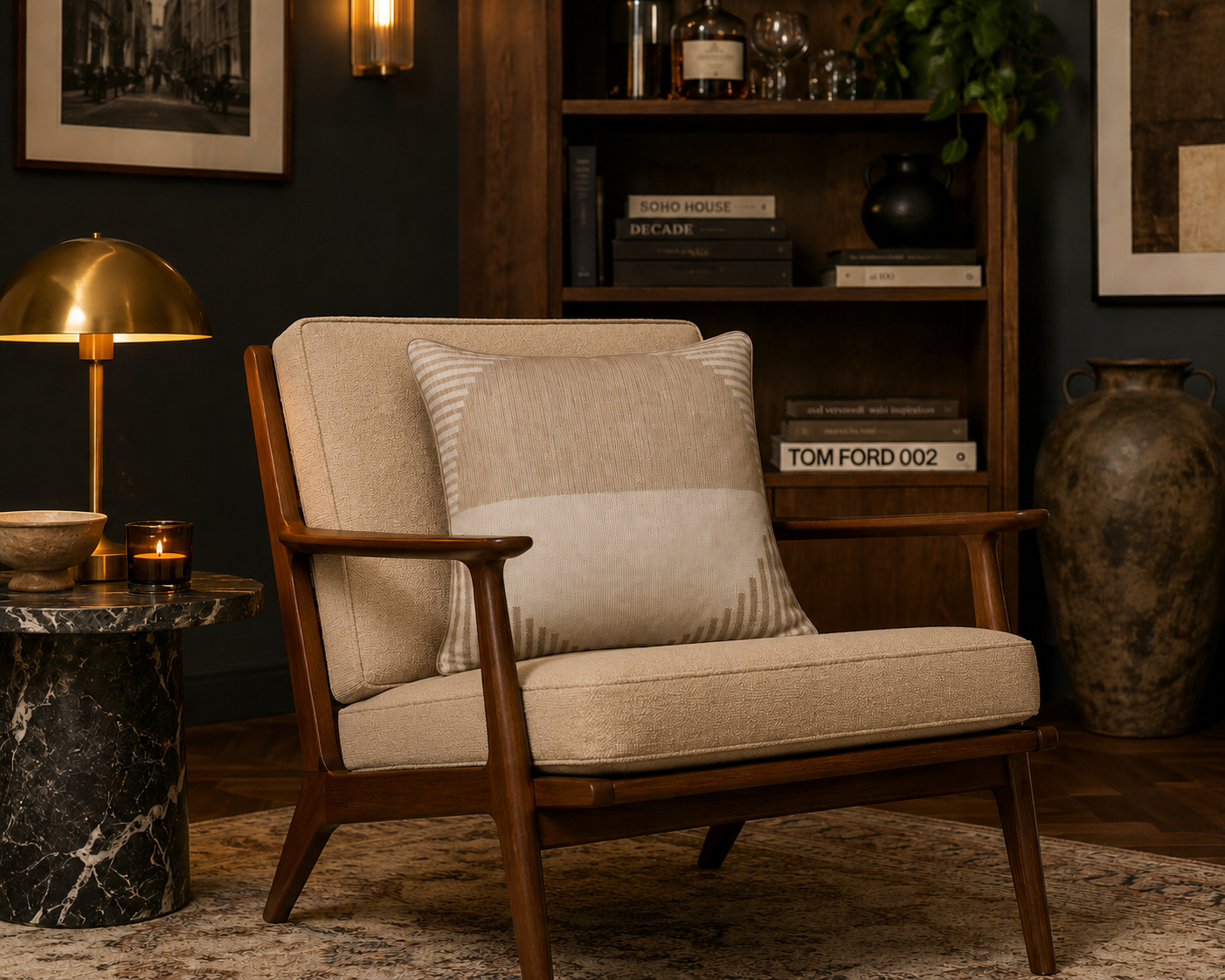 Harrow Stripe Neutral Cushion Cover