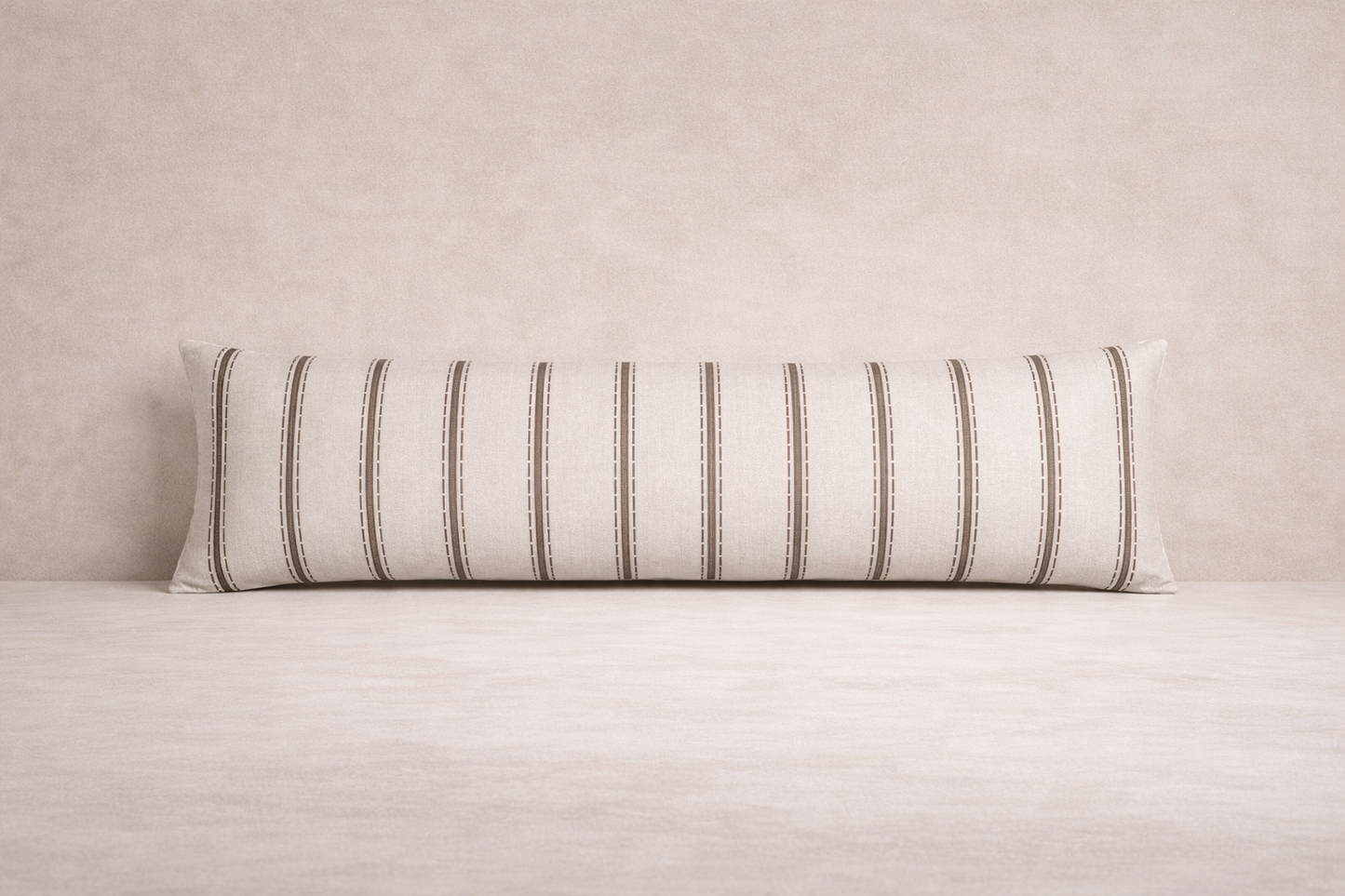 Japandi Stripe Bolster Cushion 65 cm – Scandinavian Neutral Decorative