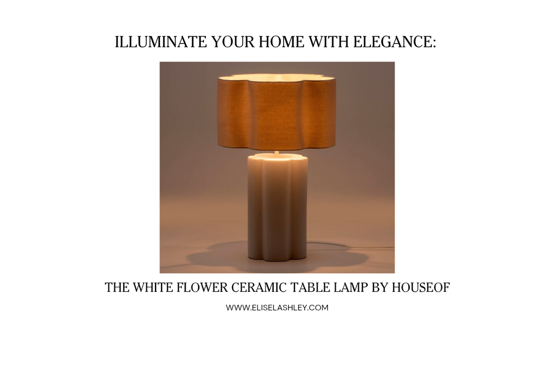 Illuminate Your Home with Elegance: The White Flower Ceramic Table Lamp by Houseof