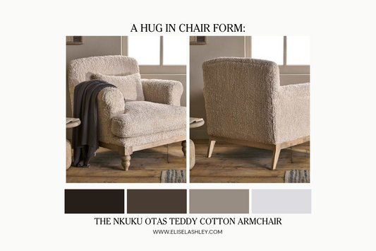 Fans call Nkuku’s Otas Armchair a ‘quirky classic’ and ‘the plush, sustainable upgrade your home deserves’.