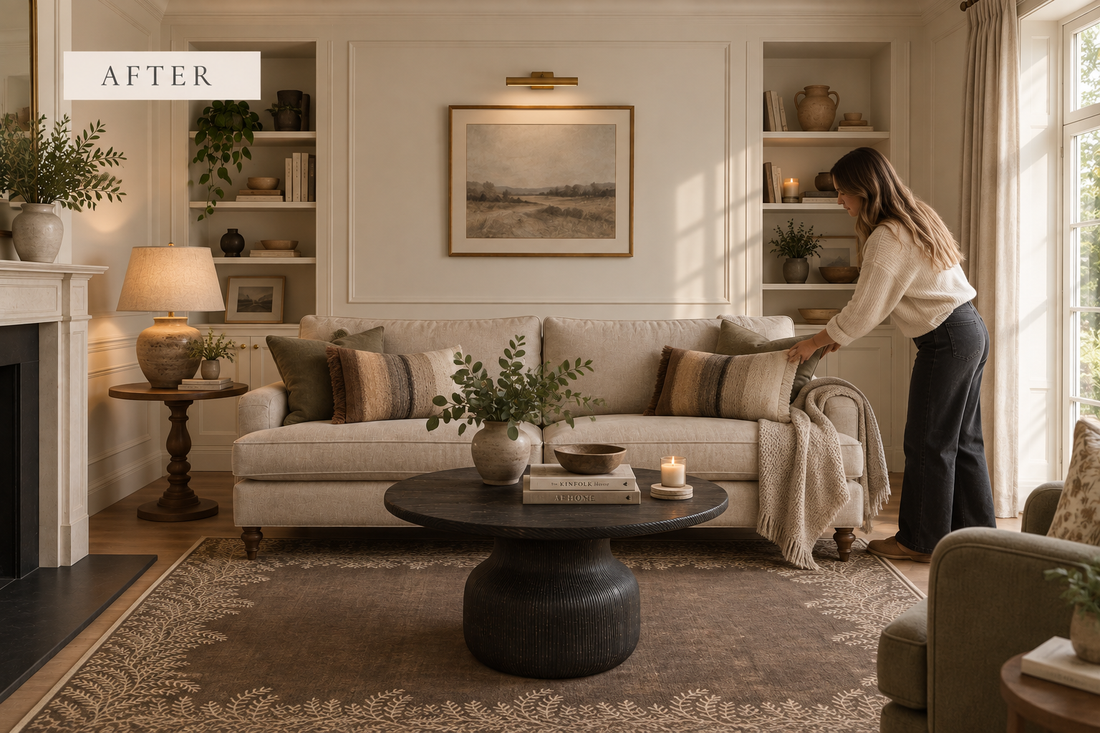 The Rug I’d Use to Make a Living Room Feel Warmer Without Redecorating