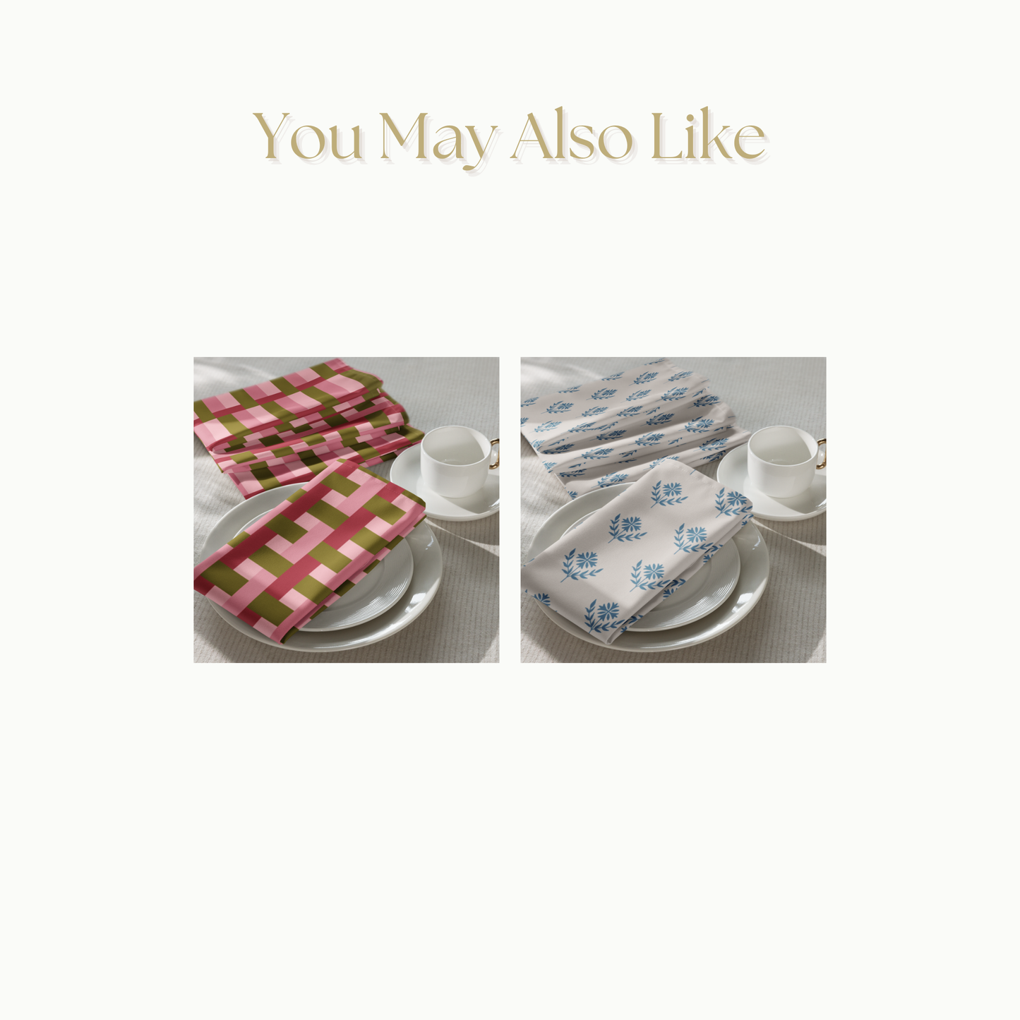 Blue and Green Wavy Stripe Polyester Napkins, Set of 4