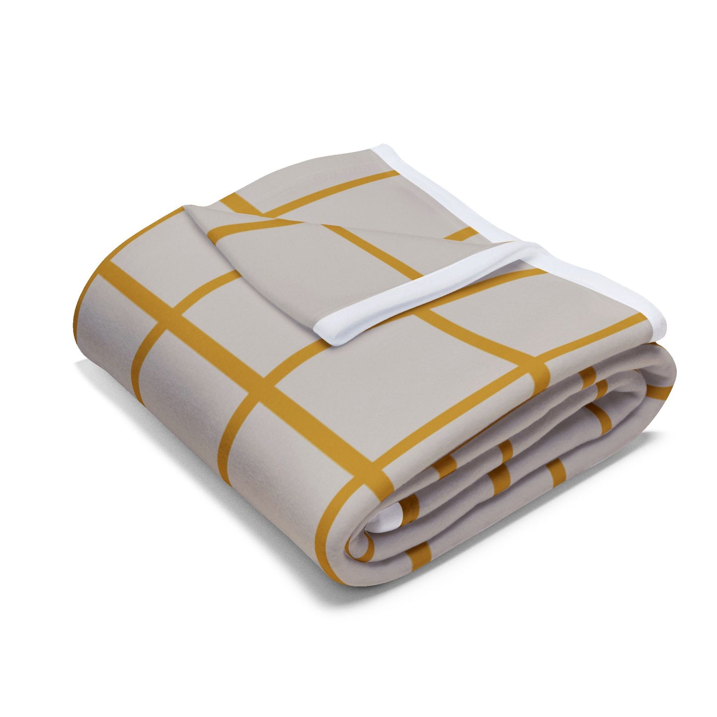 Mustard Check Fleece Blanket