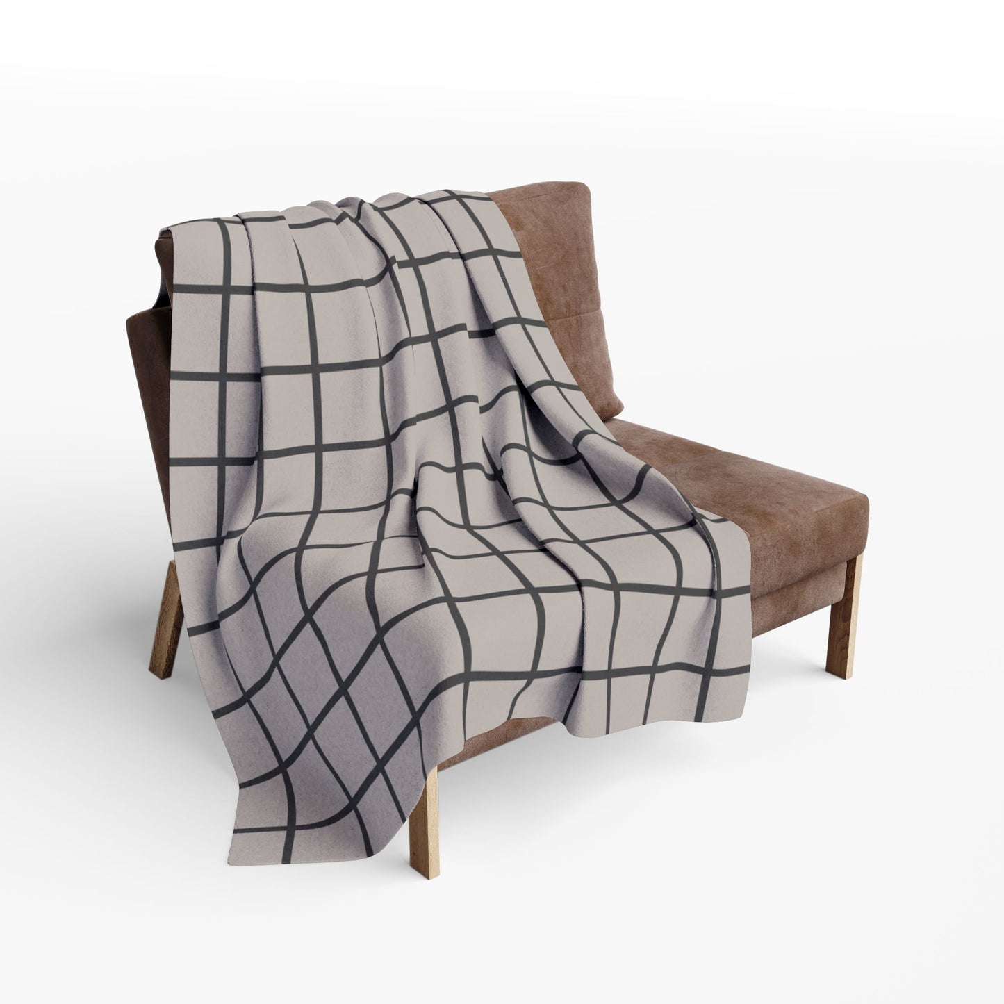 Grey Check Fleece Blanket