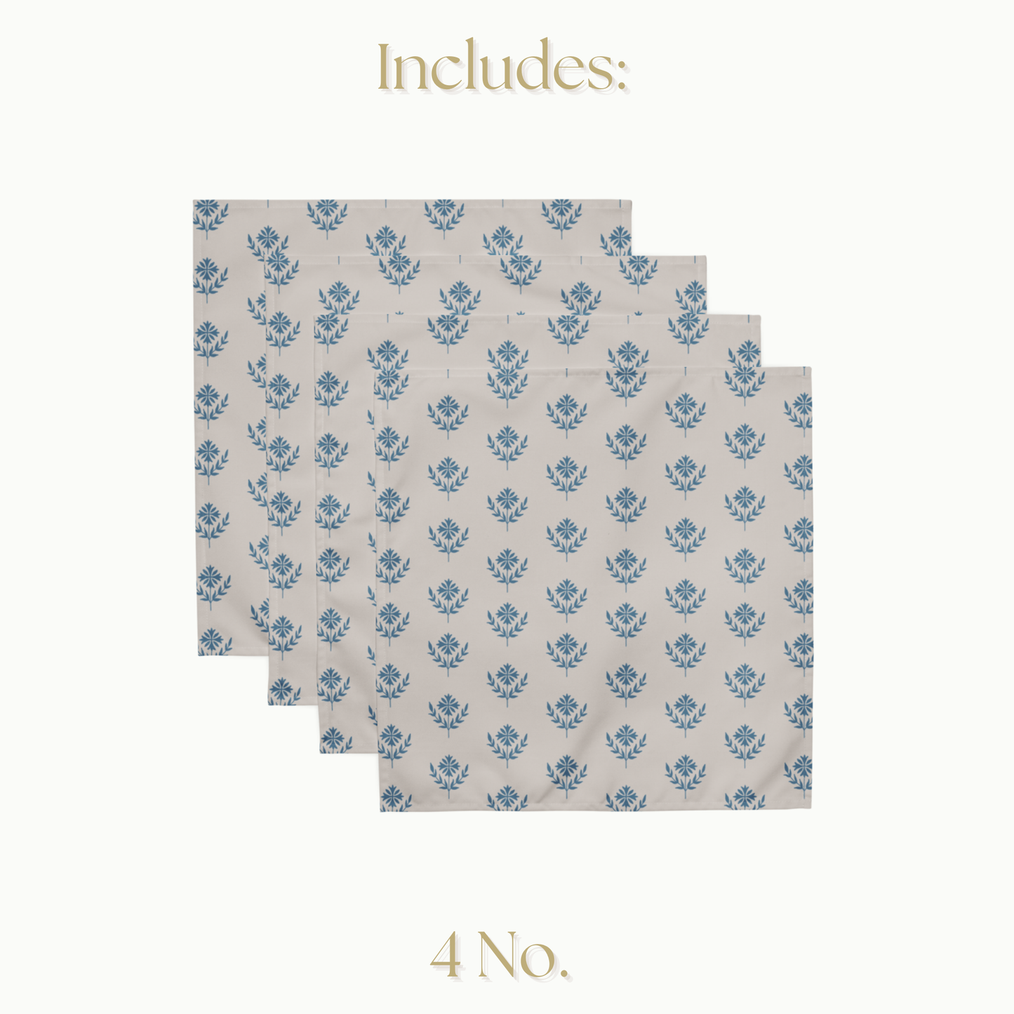 Floral Cloth napkin set, Set of 4