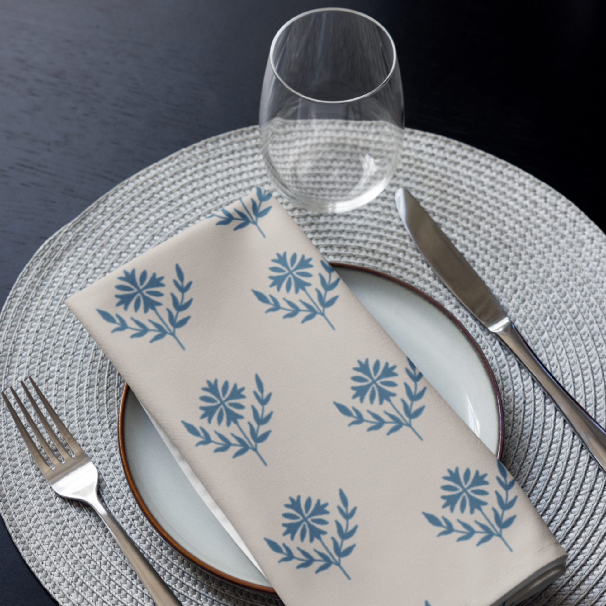 Floral Cloth napkin set, Set of 4