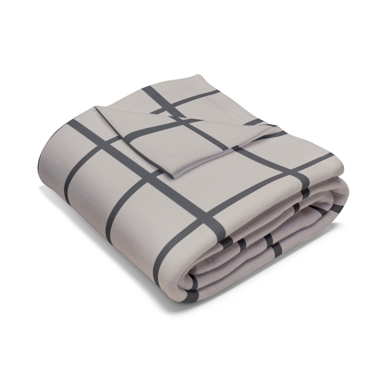 Grey Check Fleece Blanket