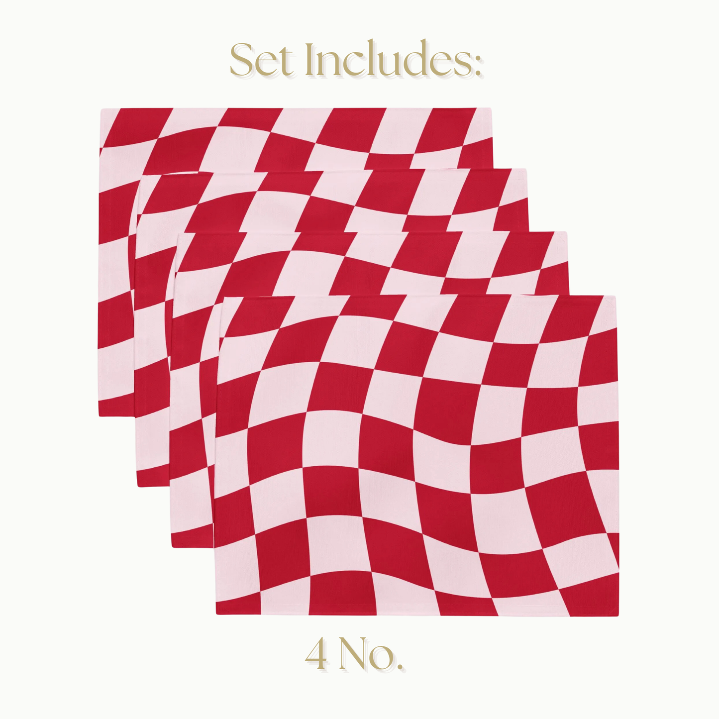 Pink and Red Checkerboard Placemat Set