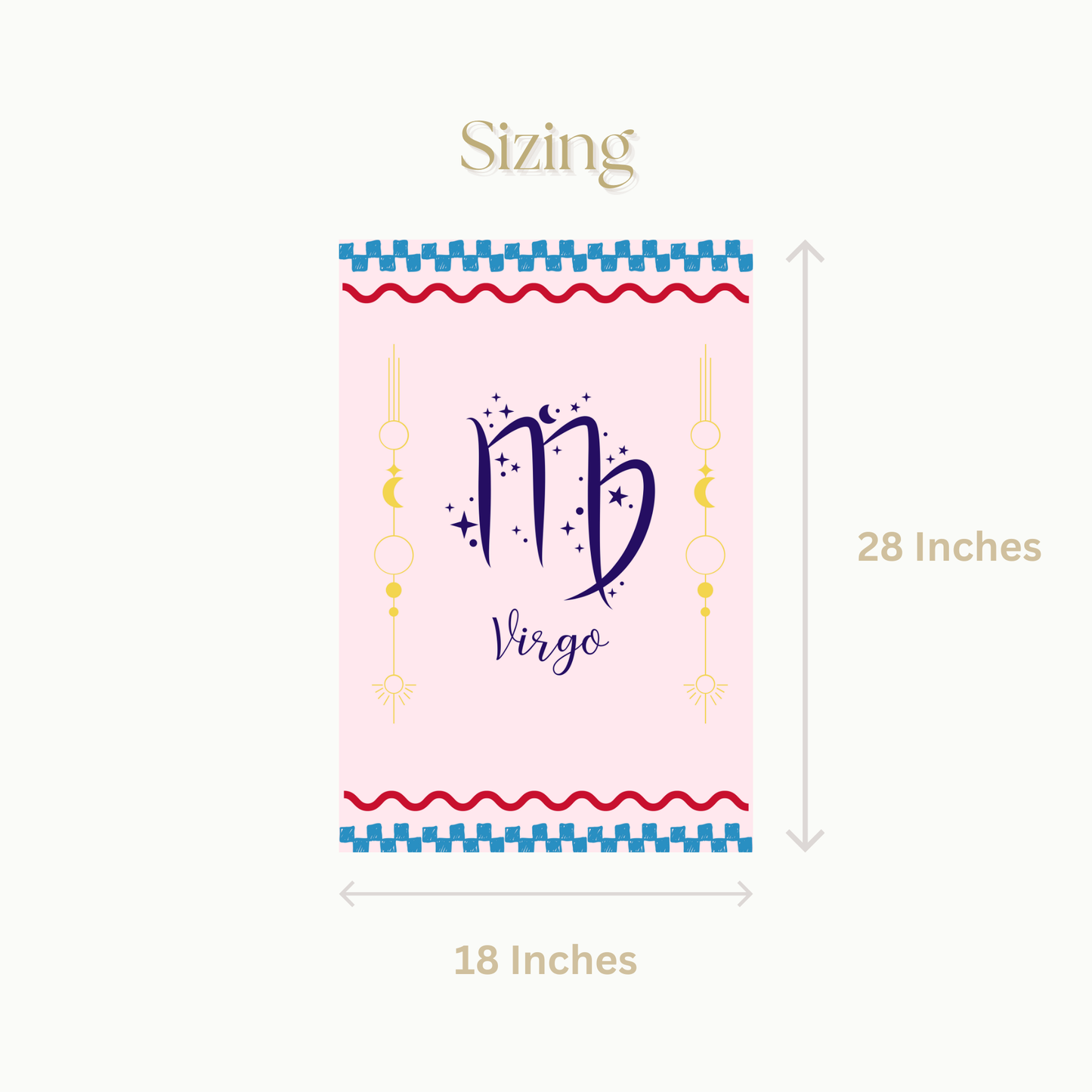 Virgo Zodiac Cotton Tea Towel – 100% Cotton, Astrology Kitchen Décor