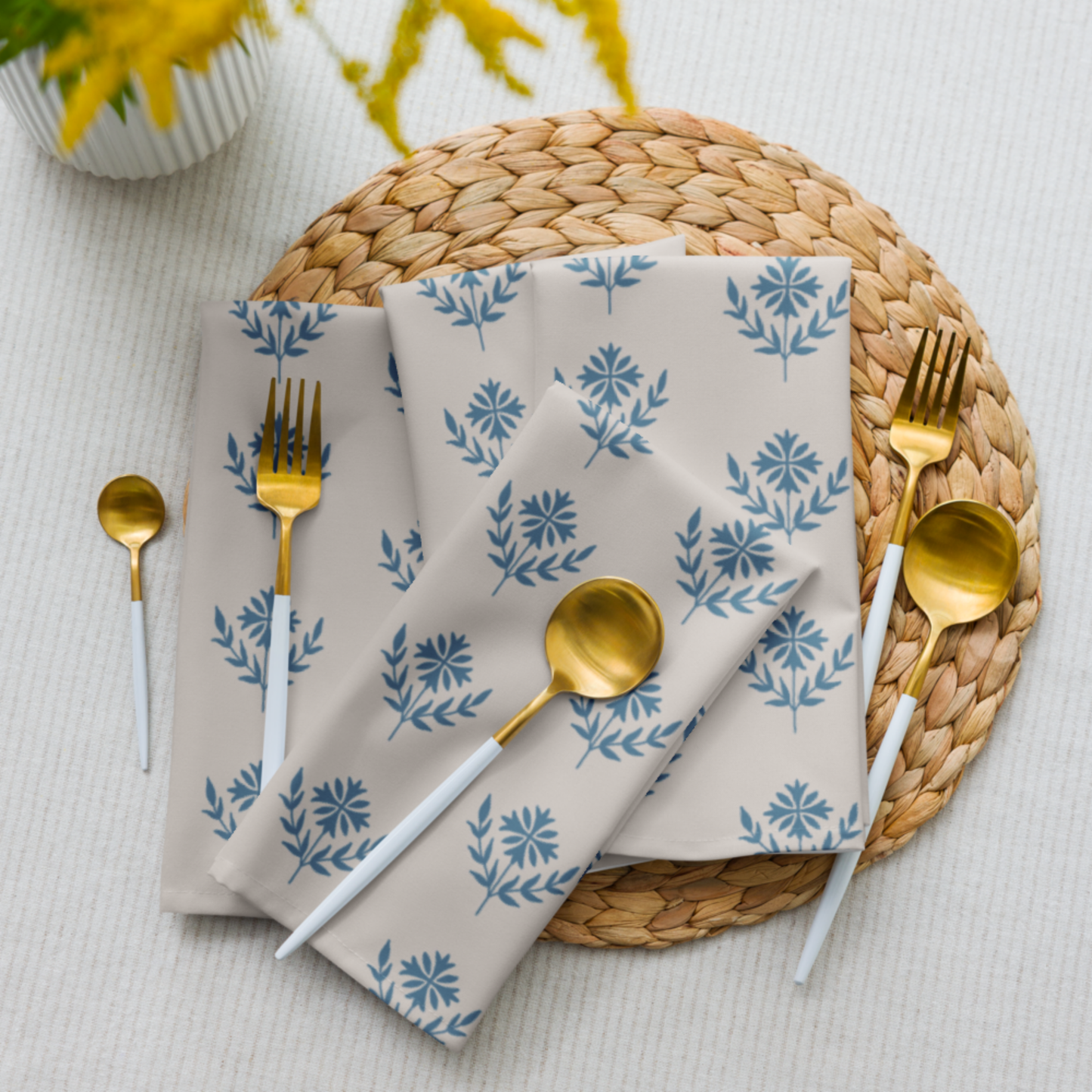 Floral Cloth napkin set, Set of 4