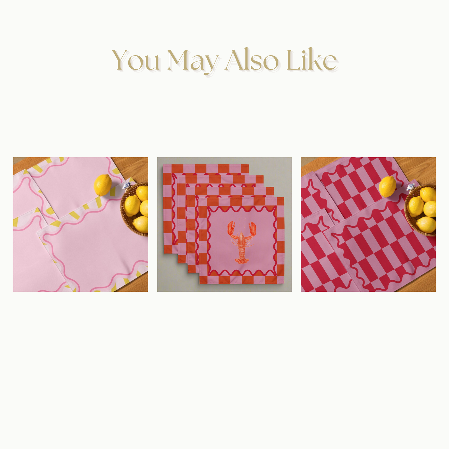 Pink and Red Checkerboard Placemat Set