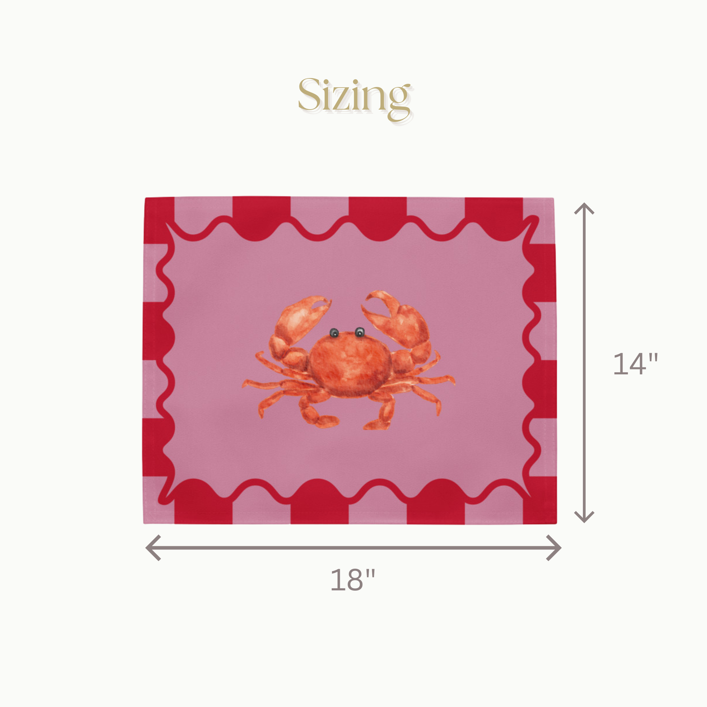 Crab and Lobster red and Pink Placemat Set