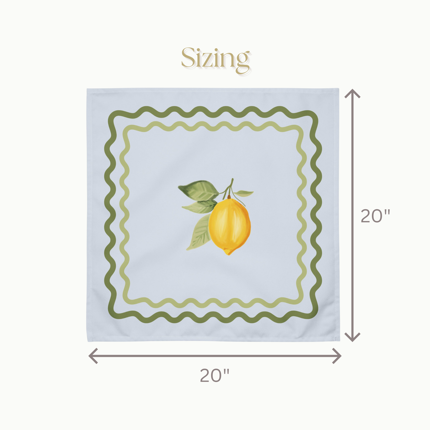 Lemon and Italian tile Cloth napkin set