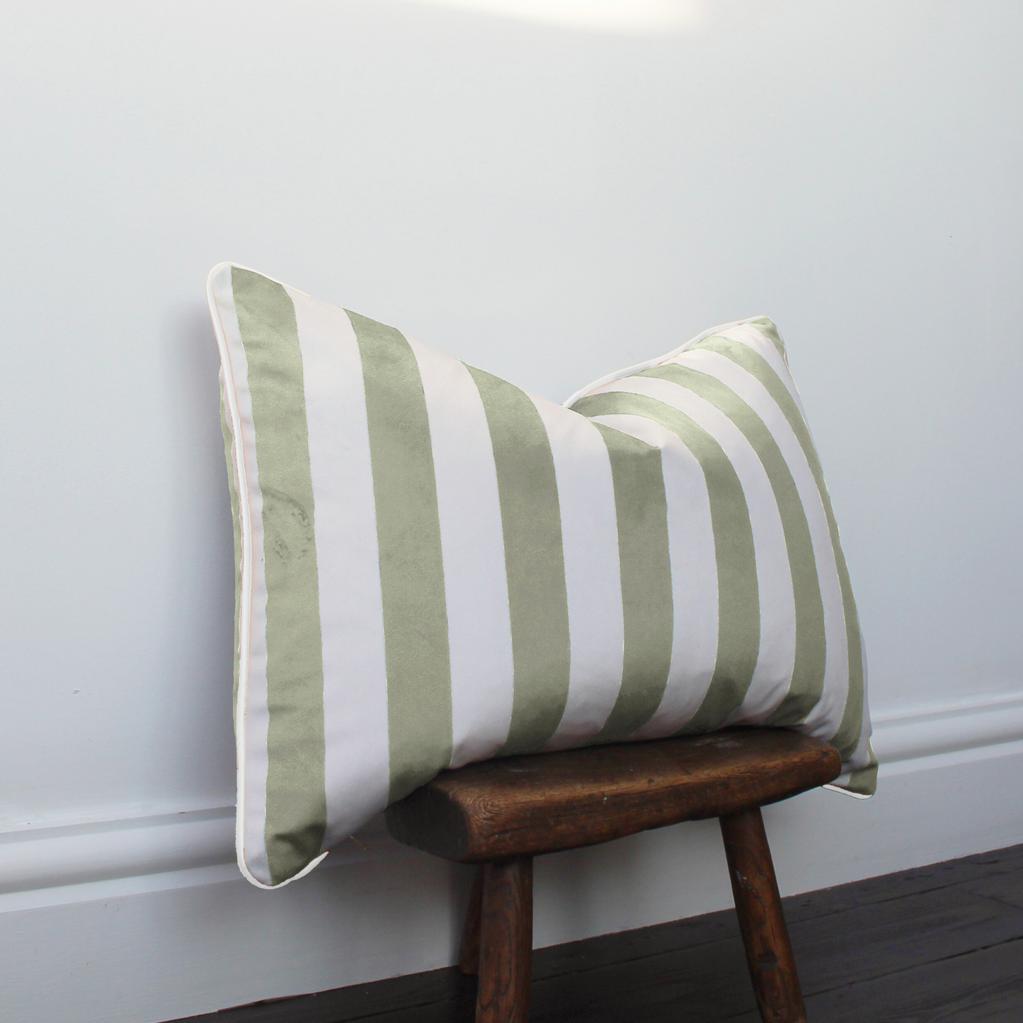 Harper Green Stripe Cushion