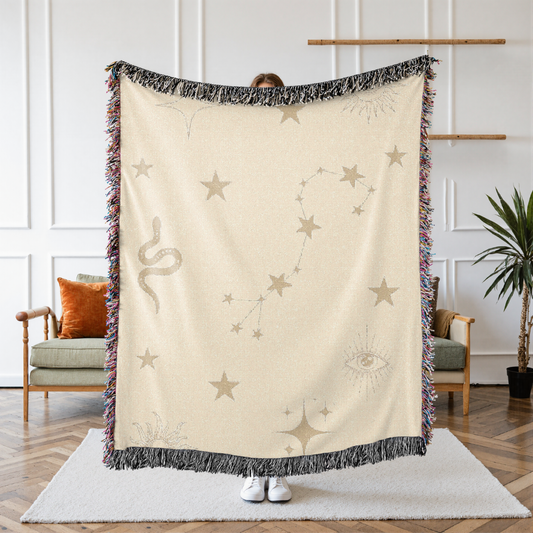 Celestial Woven Blanket – Starry Sky Throw | Luxury & Comfort