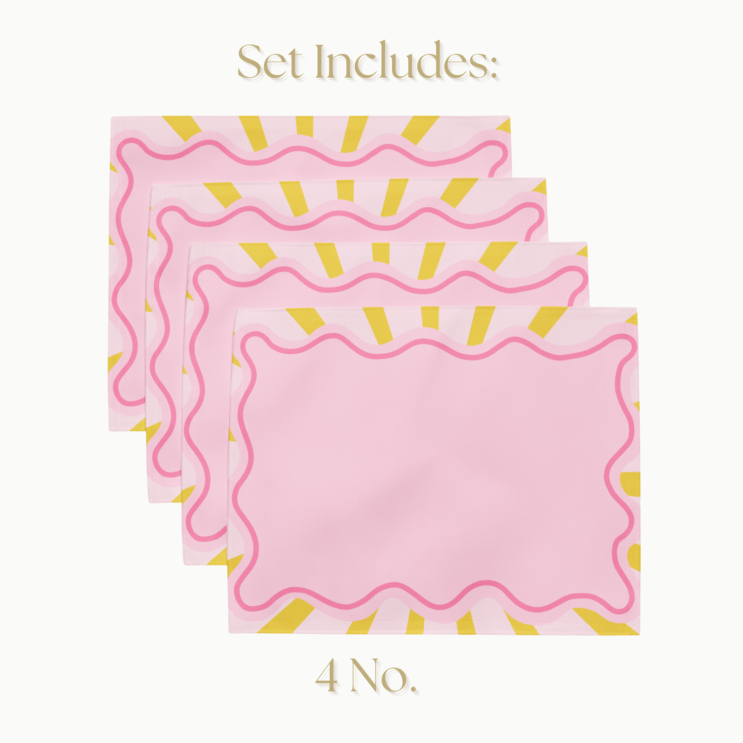 Yellow and Pink sunshine pattern Placemat Set