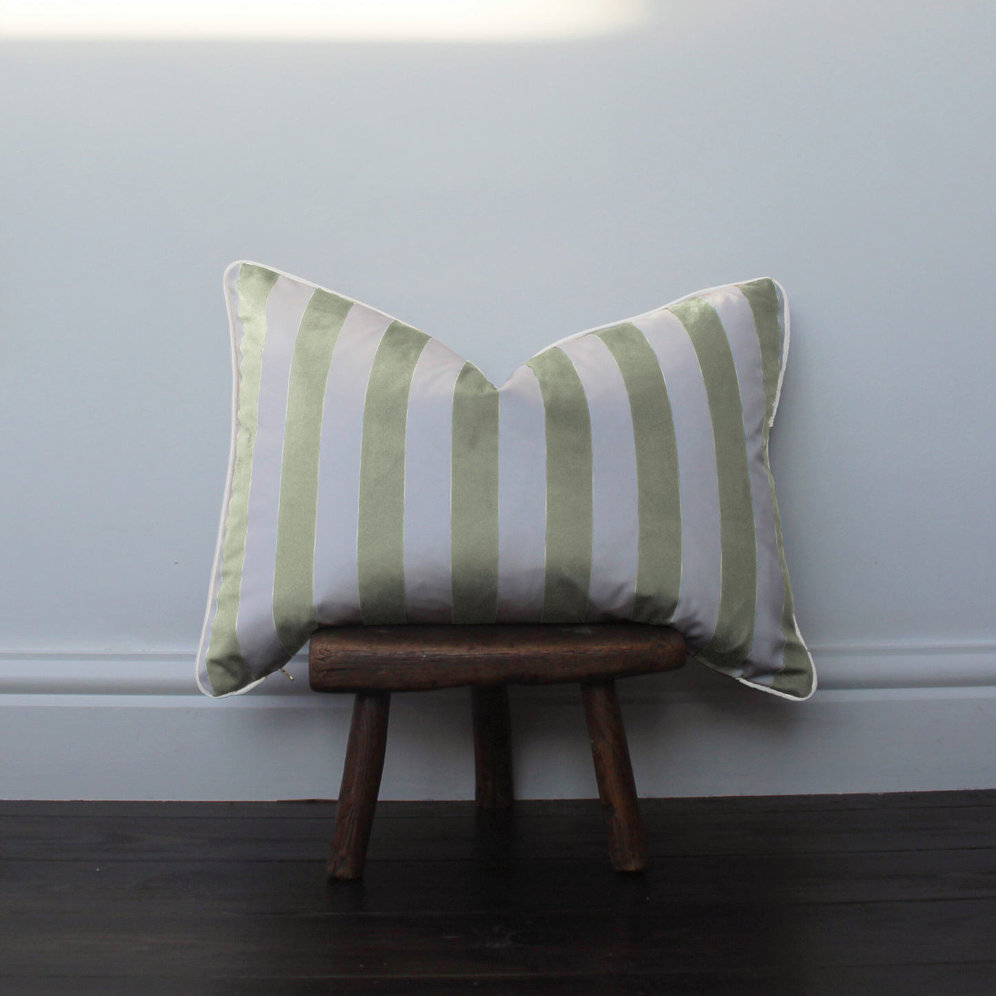 Harper Green Stripe Cushion