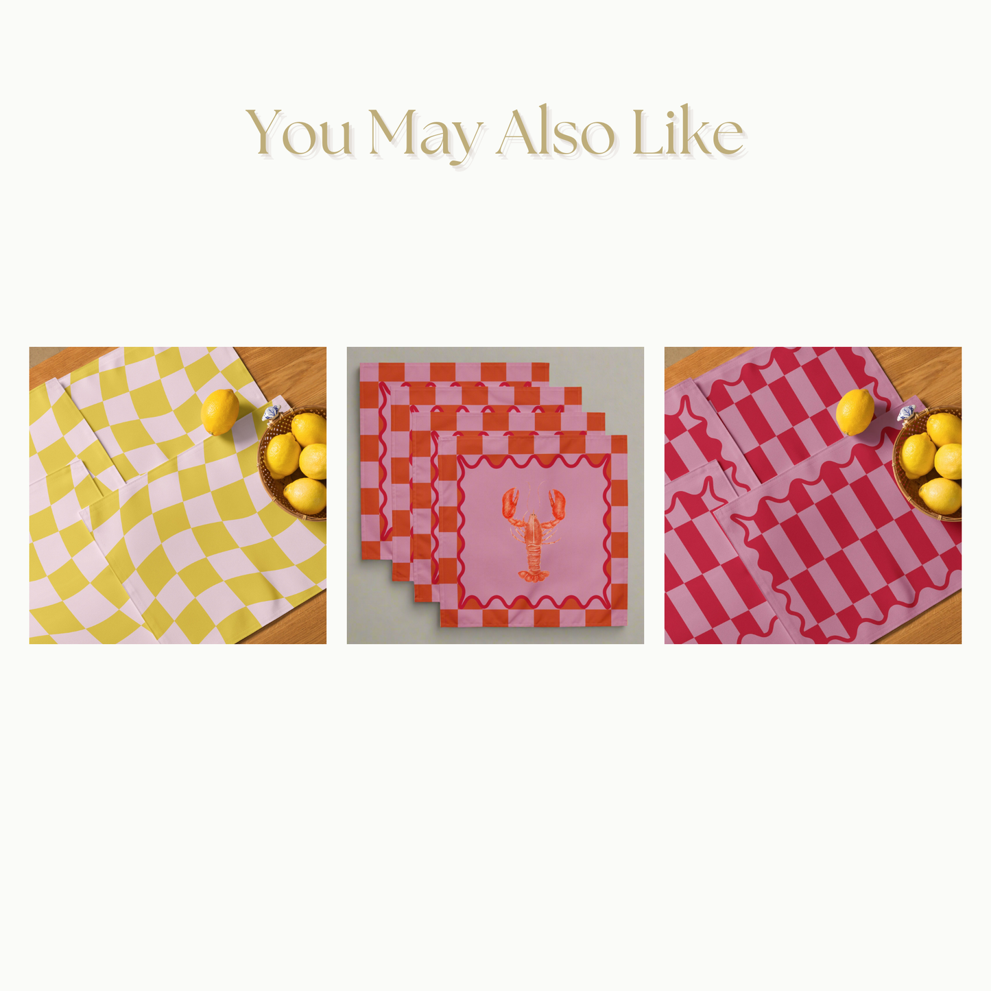 Yellow and Pink sunshine pattern Placemat Set