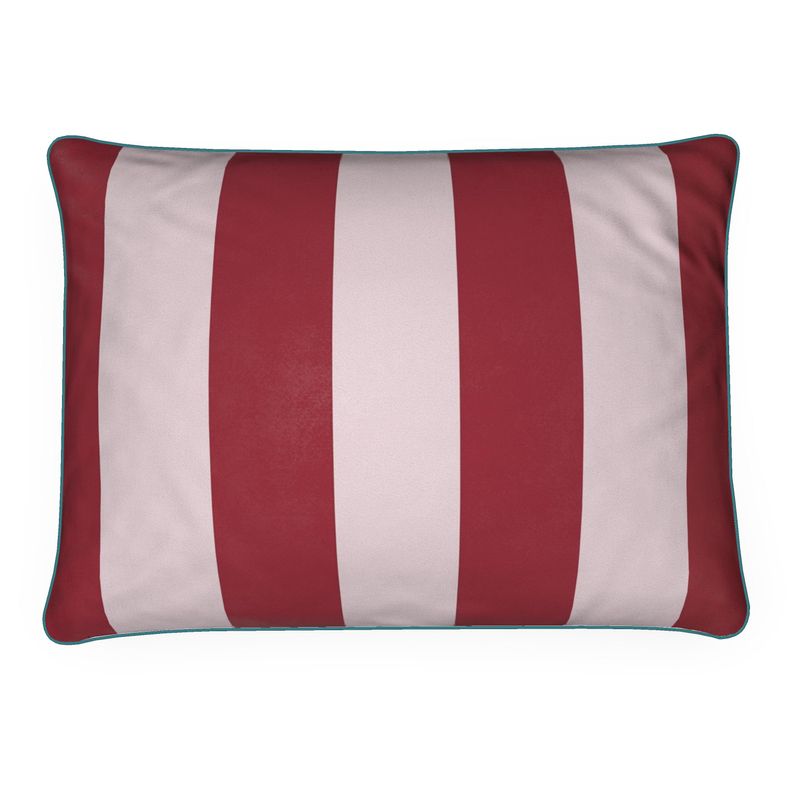 Pink velvet stripe cushion |Throw Cushion| 50x35cm