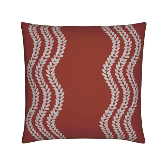 Red Floral Stripe Cushion – Luxurious Velvet