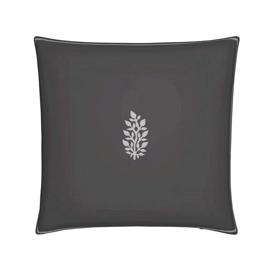 Grey Block Print Cushion – Elegant Velvet with Feather-Soft Support