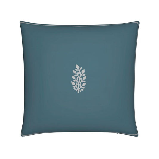 Teal Block Print Cushion – Luxurious Velvet with Feather-Soft Comfort