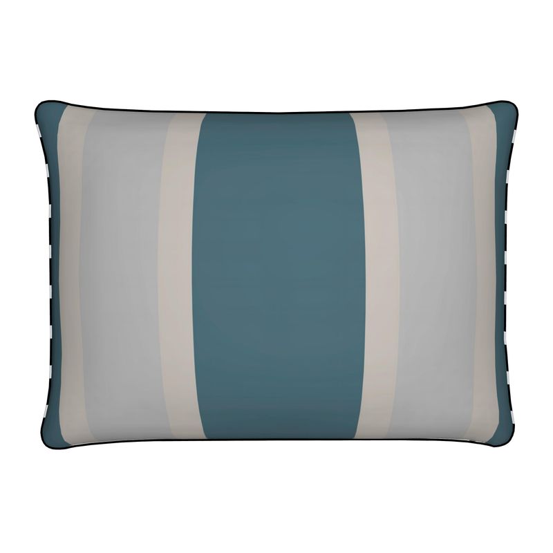 Teal Stripe Mayfair Herringbone Cushion - 50x35cm