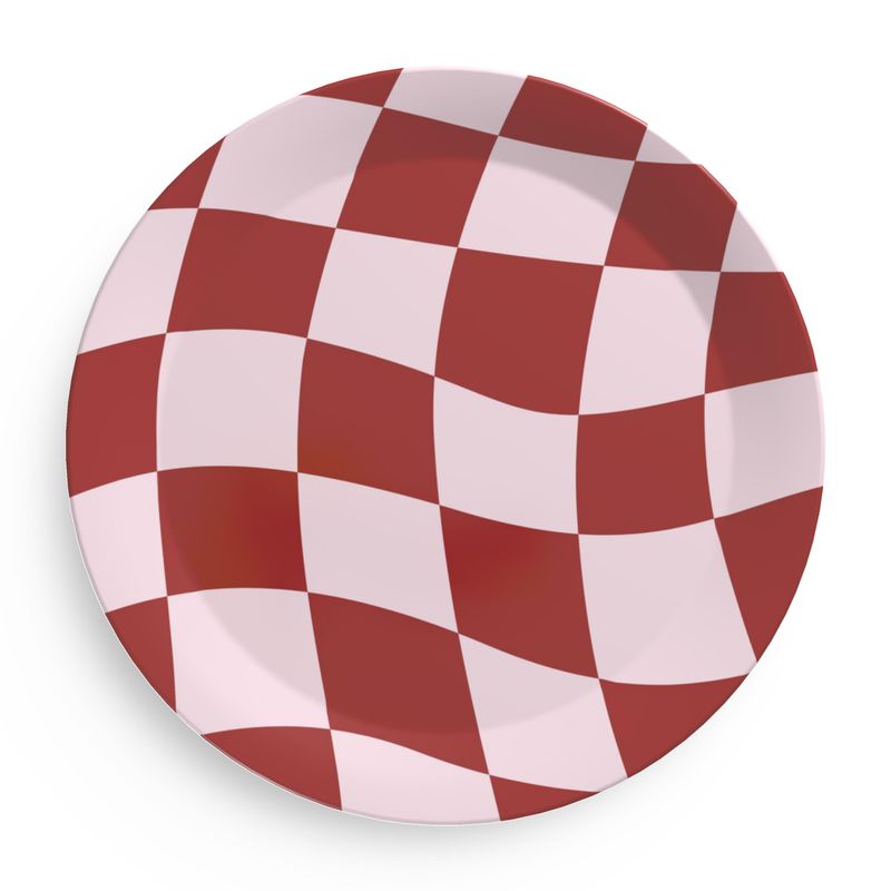 Funky Red & Pink Checkerboard Party Plates – Bold, Unbreakable & Sustainable