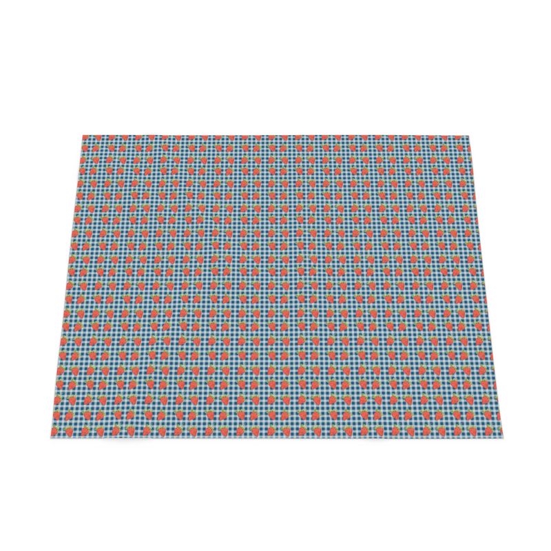Strawberry blue check Cotton linen table cloth