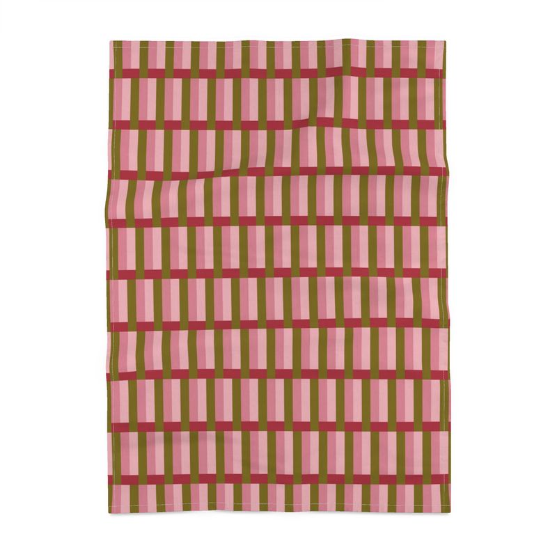 Pink Geometric Cotton Linen Tea Towel