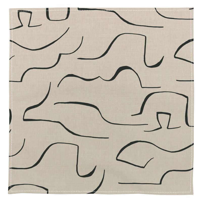 Modern Abstract Line Cotton Napkins (Set of 2, 4 or 6) – 40x40cm
