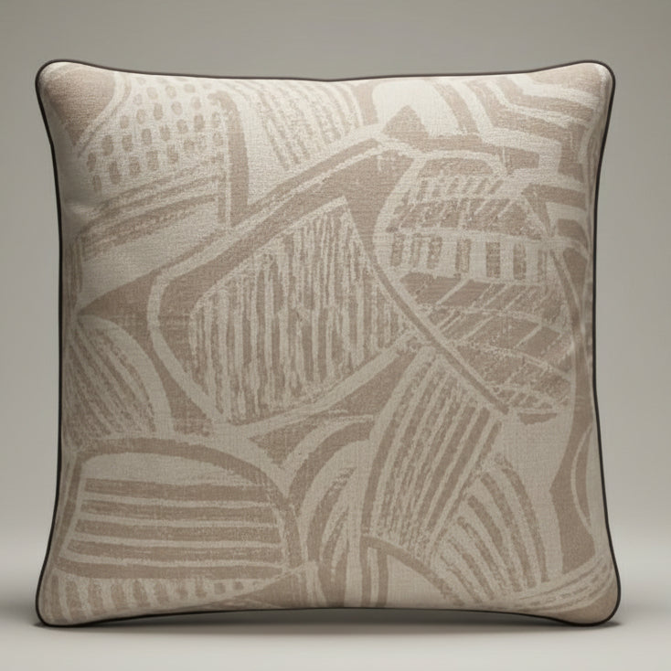 Neutral Mid-Century Woven Twill Cushion Cover