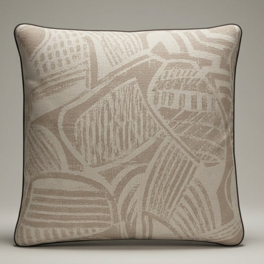 Neutral Mid-Century Woven Twill Cushion Cover
