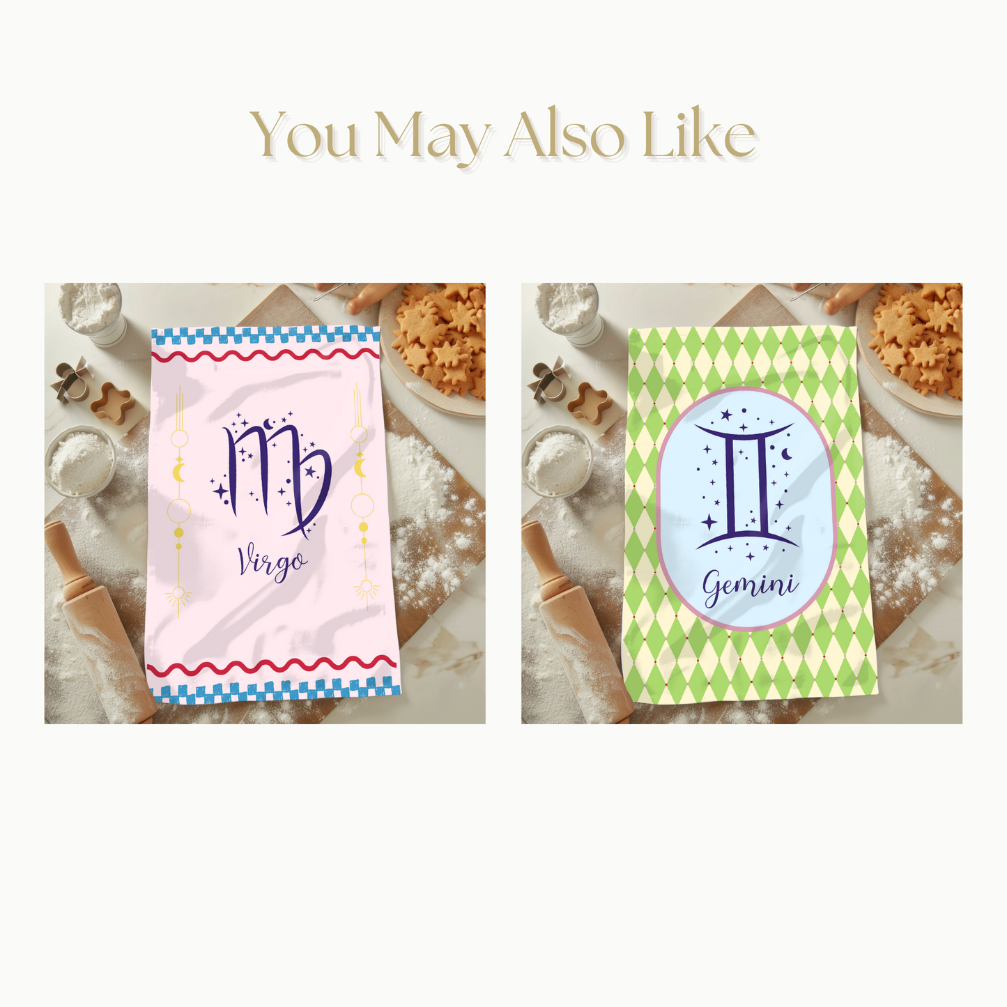 Aquarius Zodiac Tea Towel – 100% Cotton Astrology Kitchen Décor