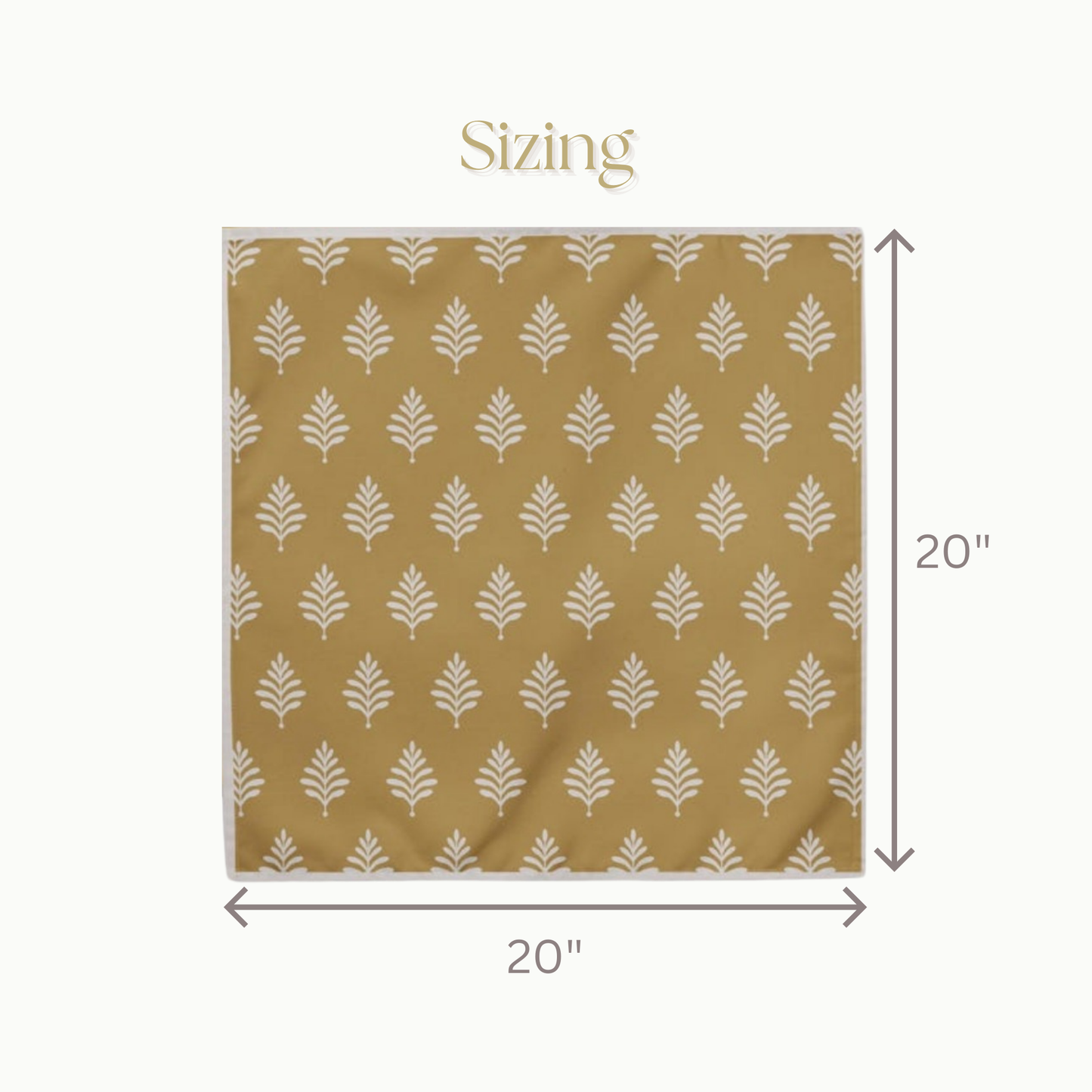 Mustard Yellow Block Print Cloth napkin set