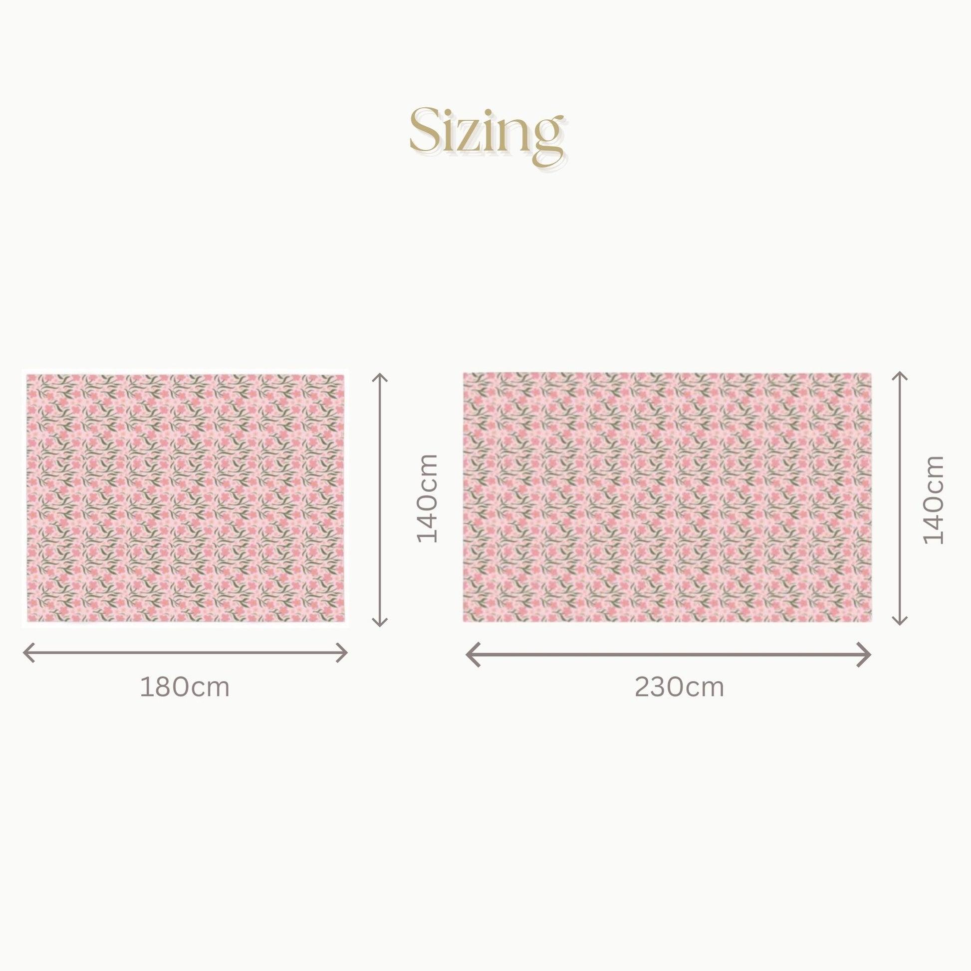 Pink and Green Floral Cotton Linen Tablecloth
