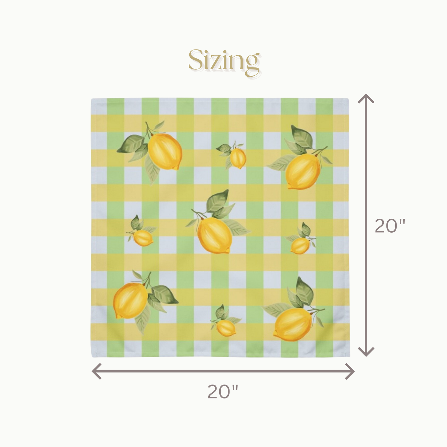 Lemon and Check Cloth napkin set