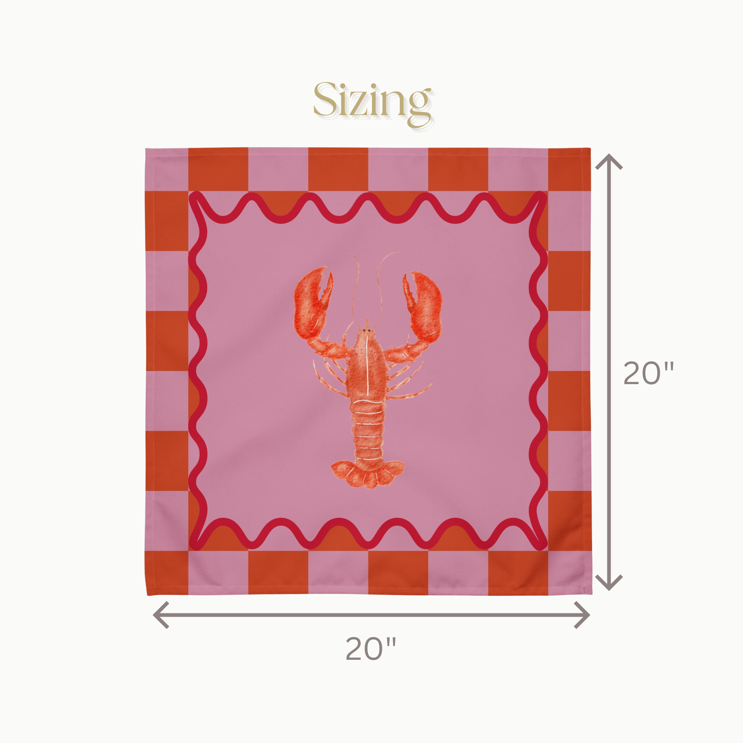 Crab and lobster cloth napkin set