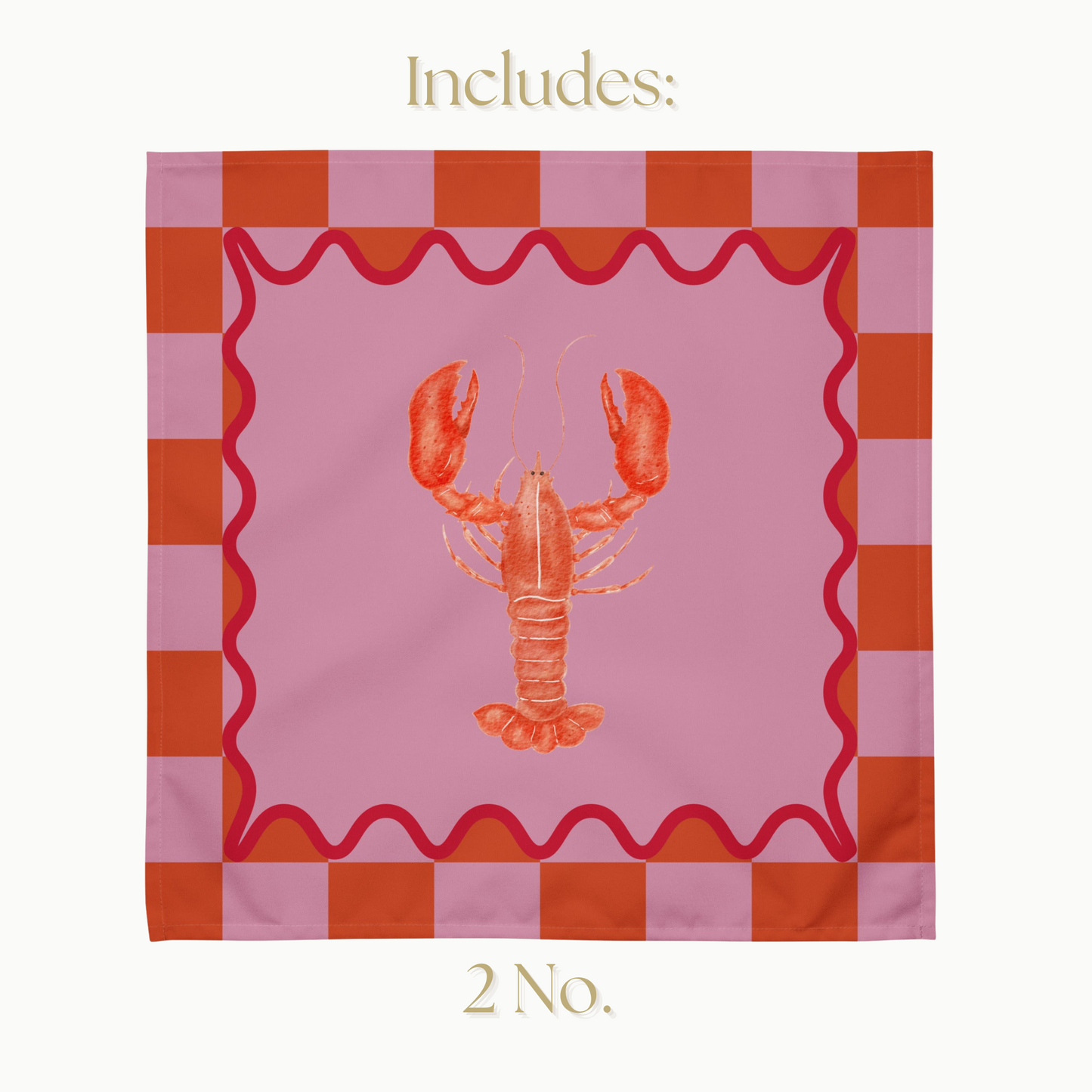 Crab and lobster cloth napkin set